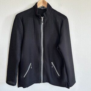 Jamie Sadock Golf Jacket M Black Ribbed Full Zip Lightweight Active